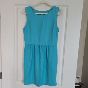 J. Crew Sleeveless Turquoise Day Dress W. Pockets